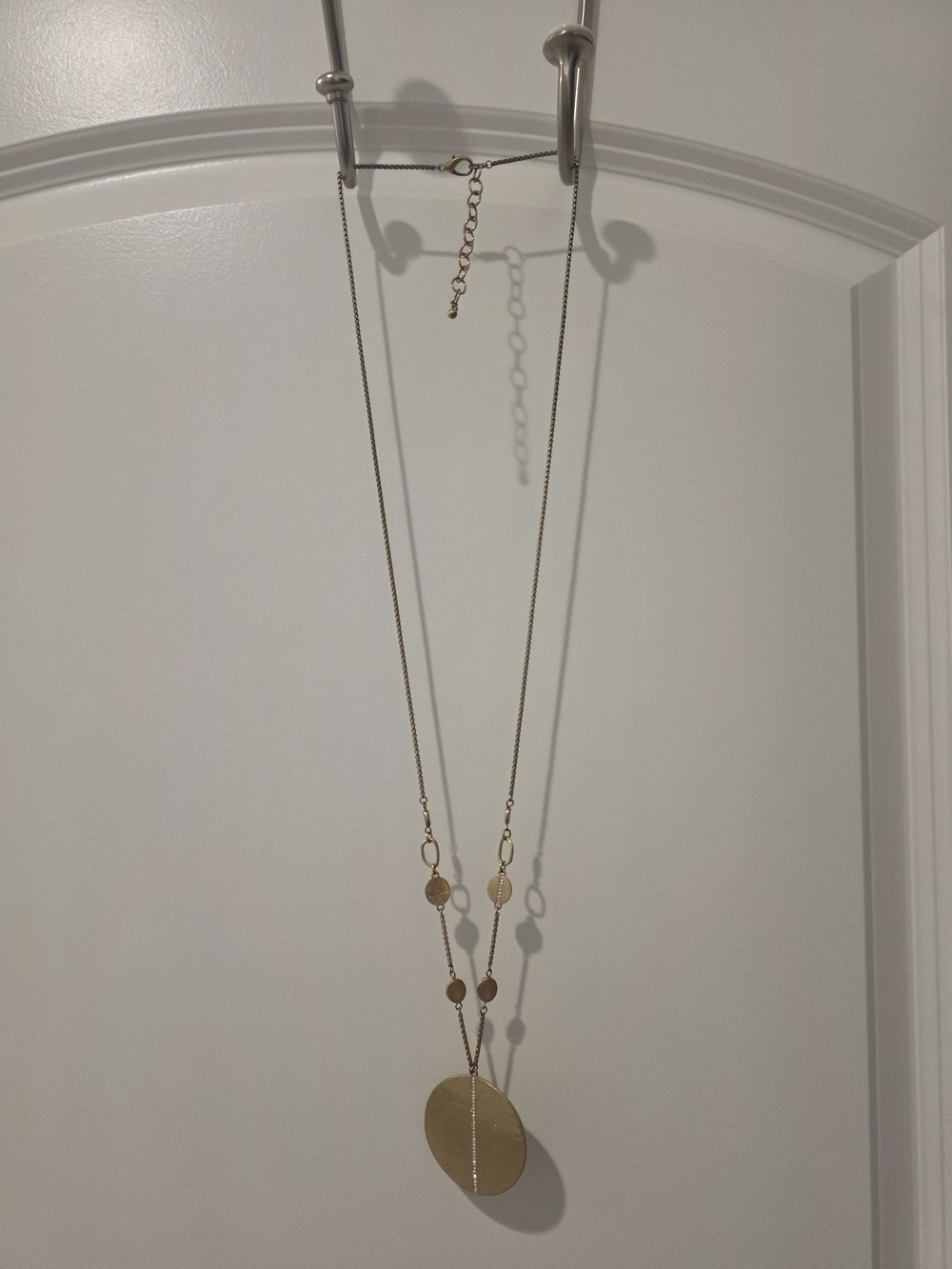 Gold Disc Pendant Long Necklace - Women Jewelry